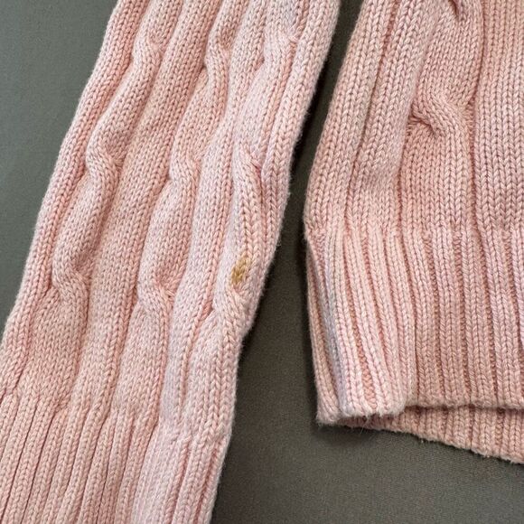 Chaps Classics Ralph Lauren Women’s Pink Turtleneck Cable Sweater Size Large - Picture 3 of 8